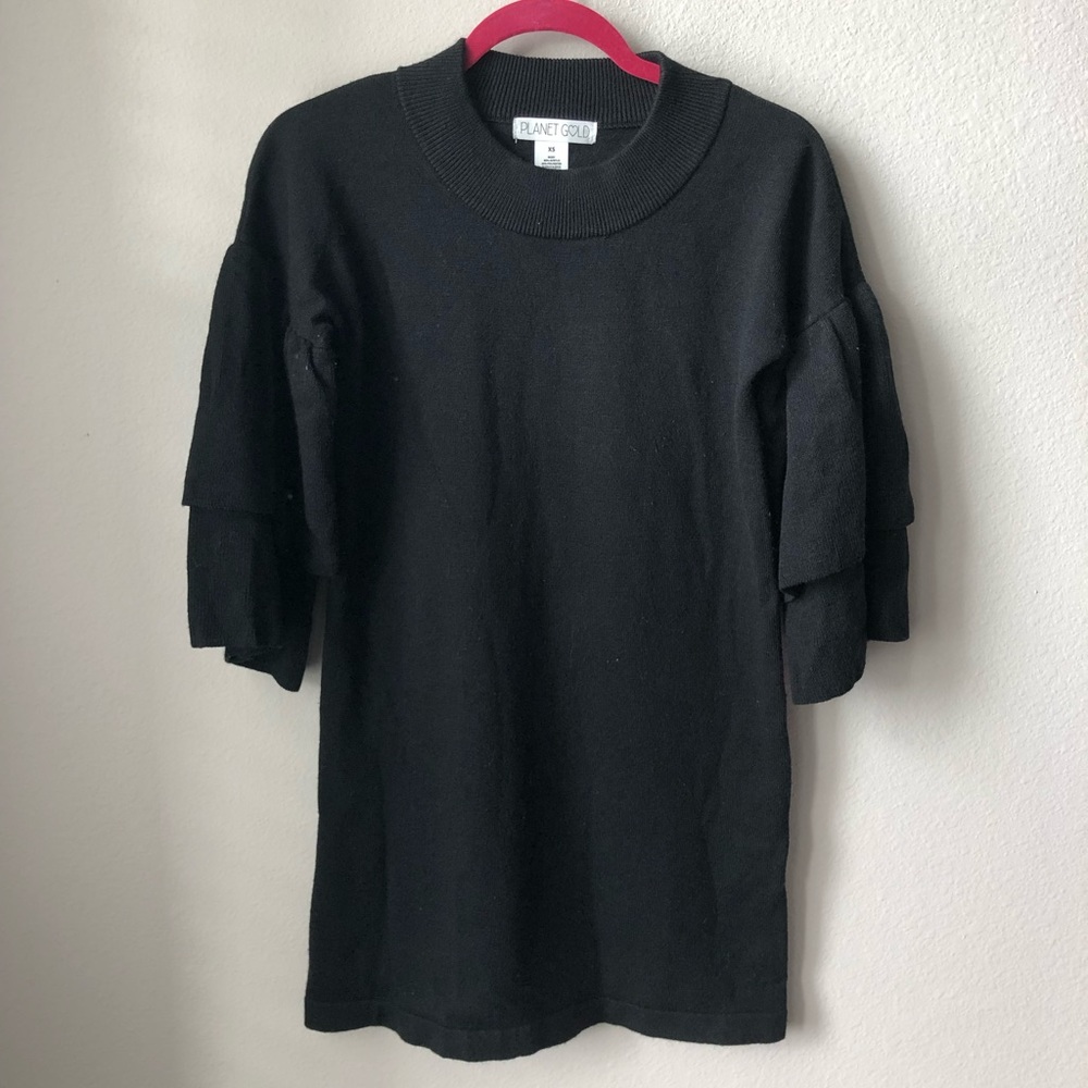 Planet Gold ruffle sleeve sweater dress